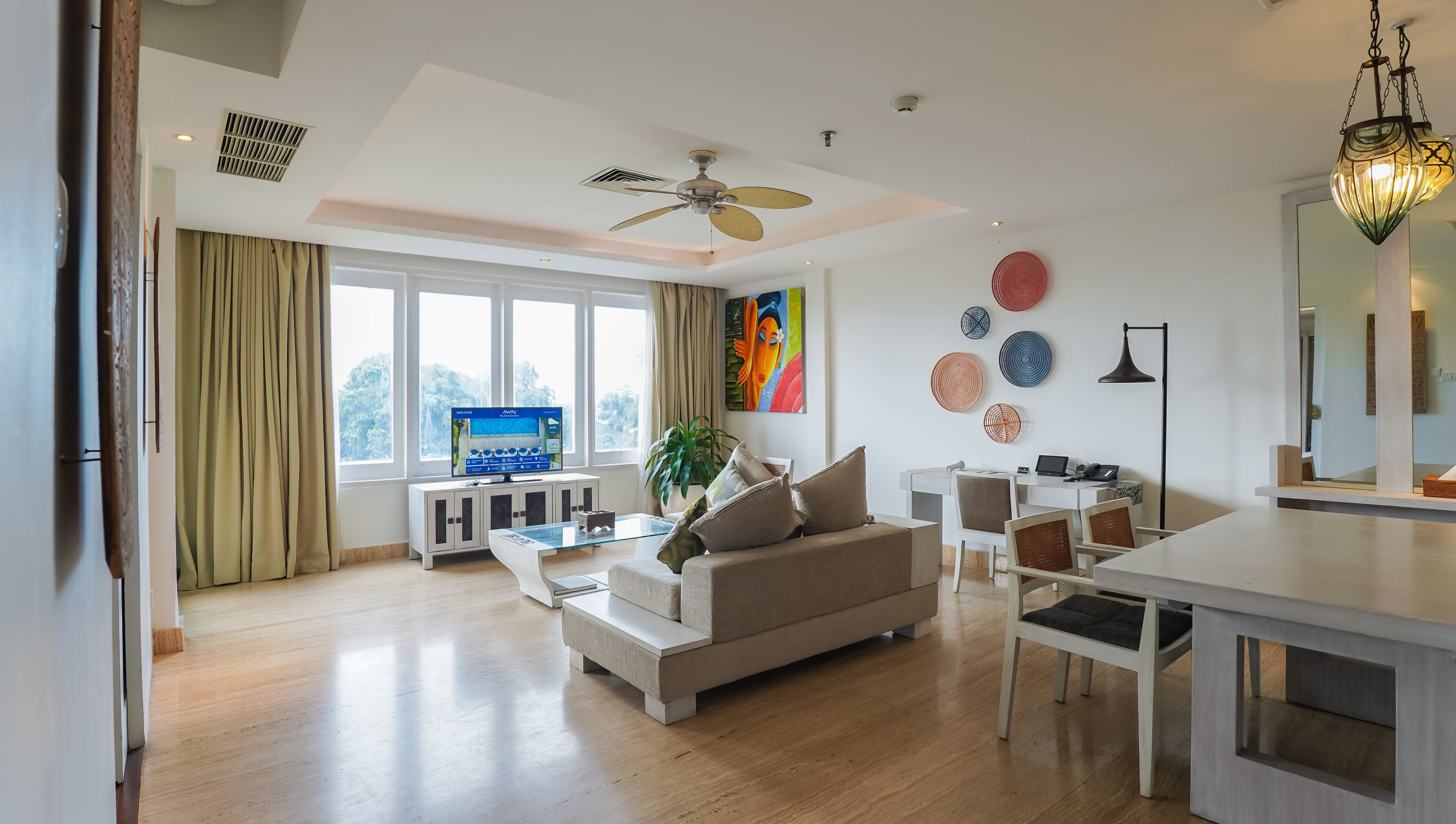 suite (the camakila) | living area | 32-inch smart tv with satellite channels