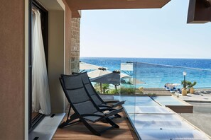 Junior Suite, 2 Bedrooms | Balcony view - Bellevue On The Beach Suites (Rhodes)