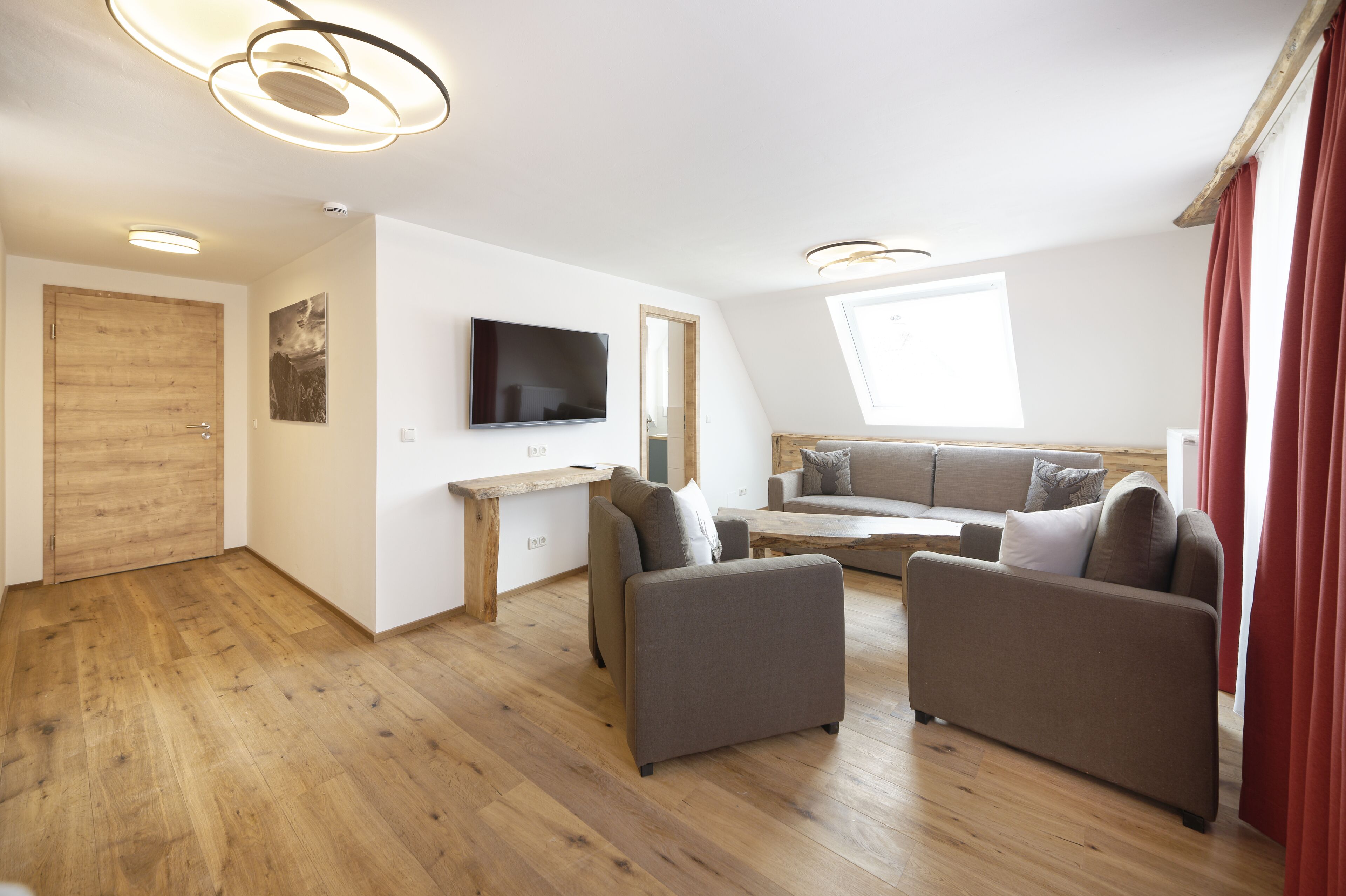 deluxe studio suite | living area | tv