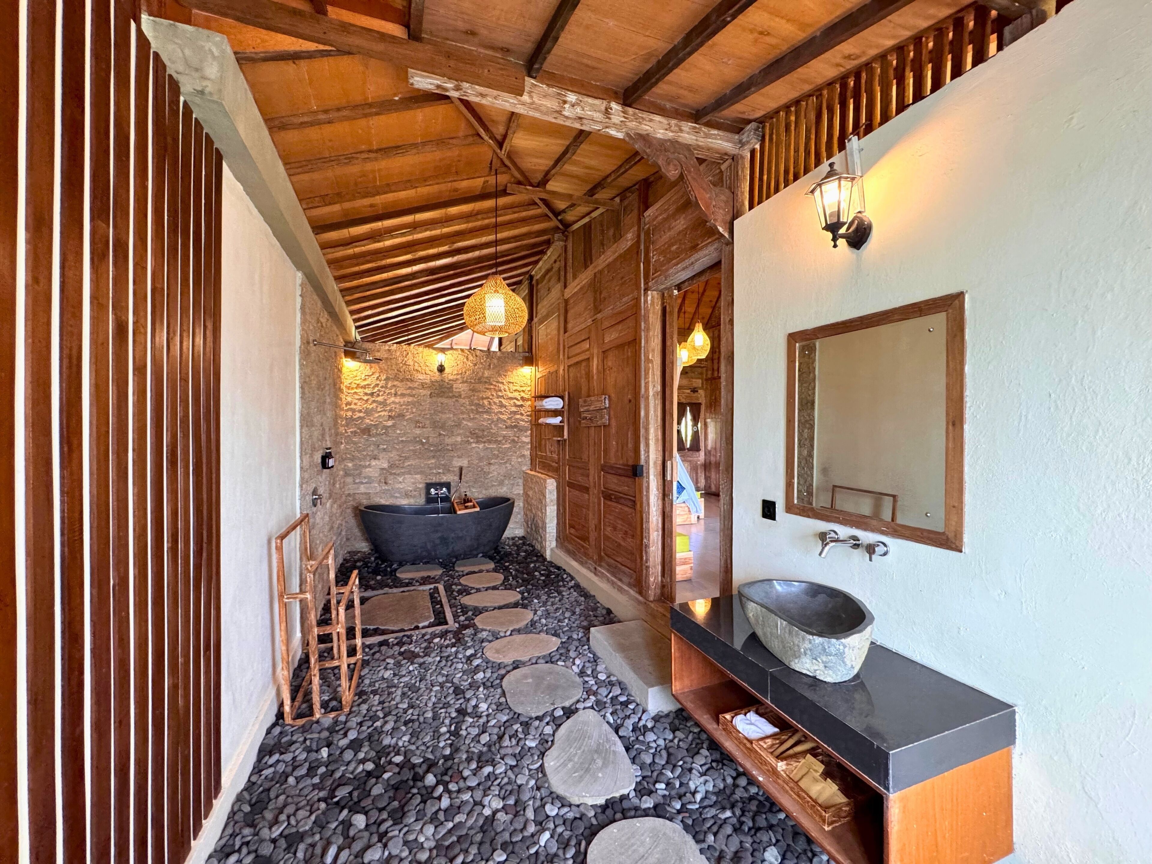 Two Bedroom Pool Villa | Bathroom | Designer toiletries, hair dryer, slippers, towels