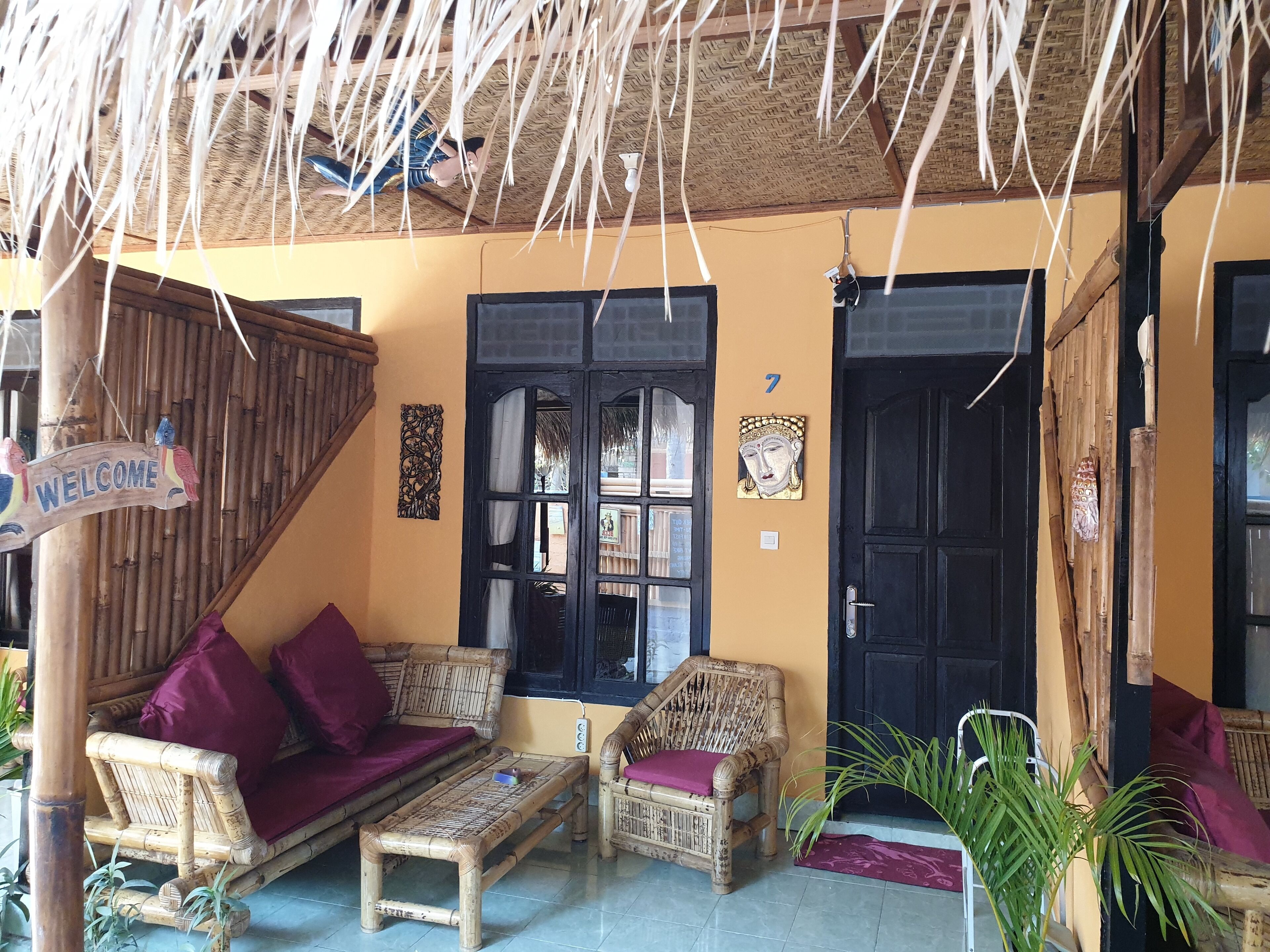 standard bamboo #7, double room (without hot water) | terrace/patio