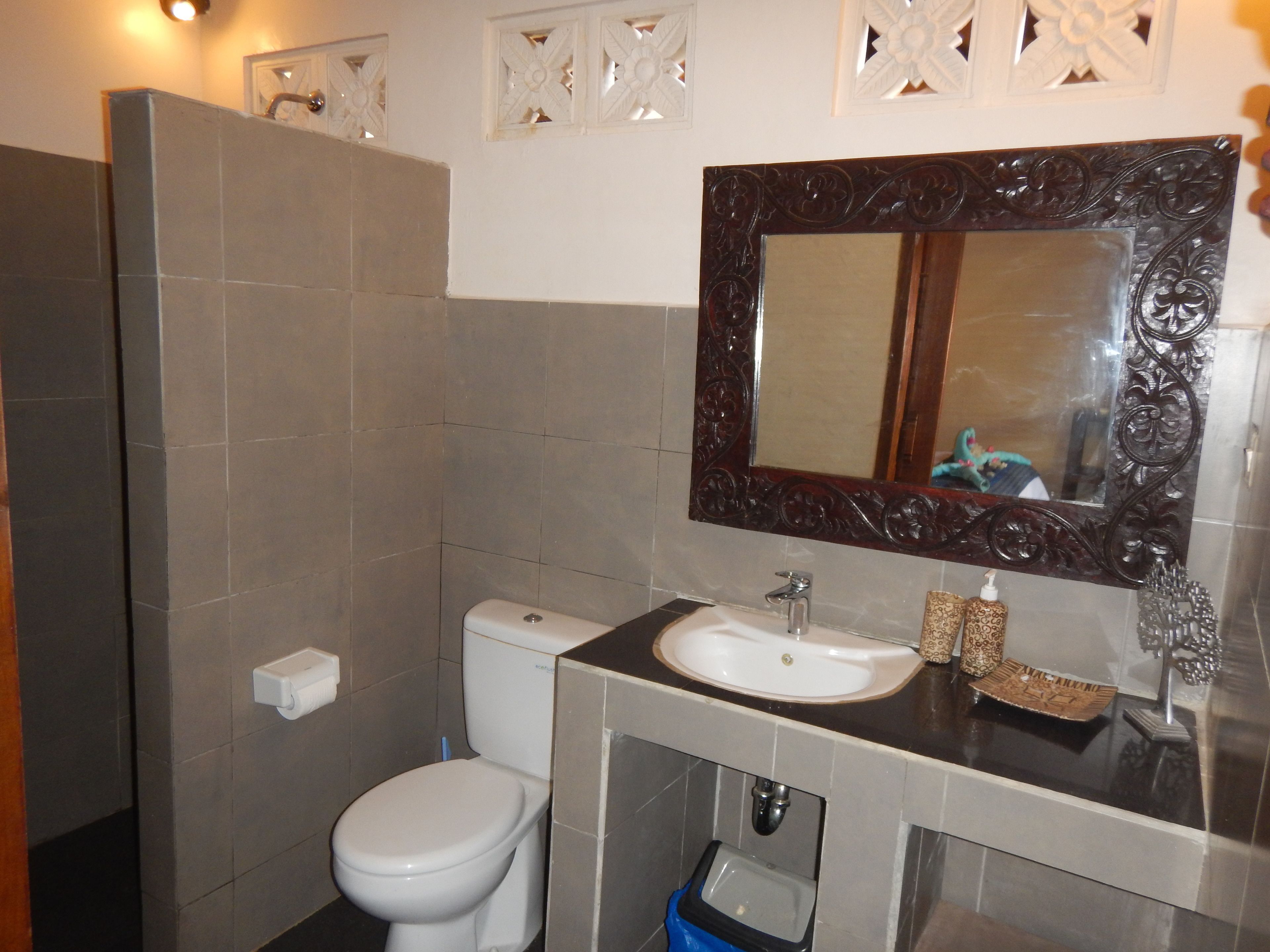 shower, towels, soap, toilet paper