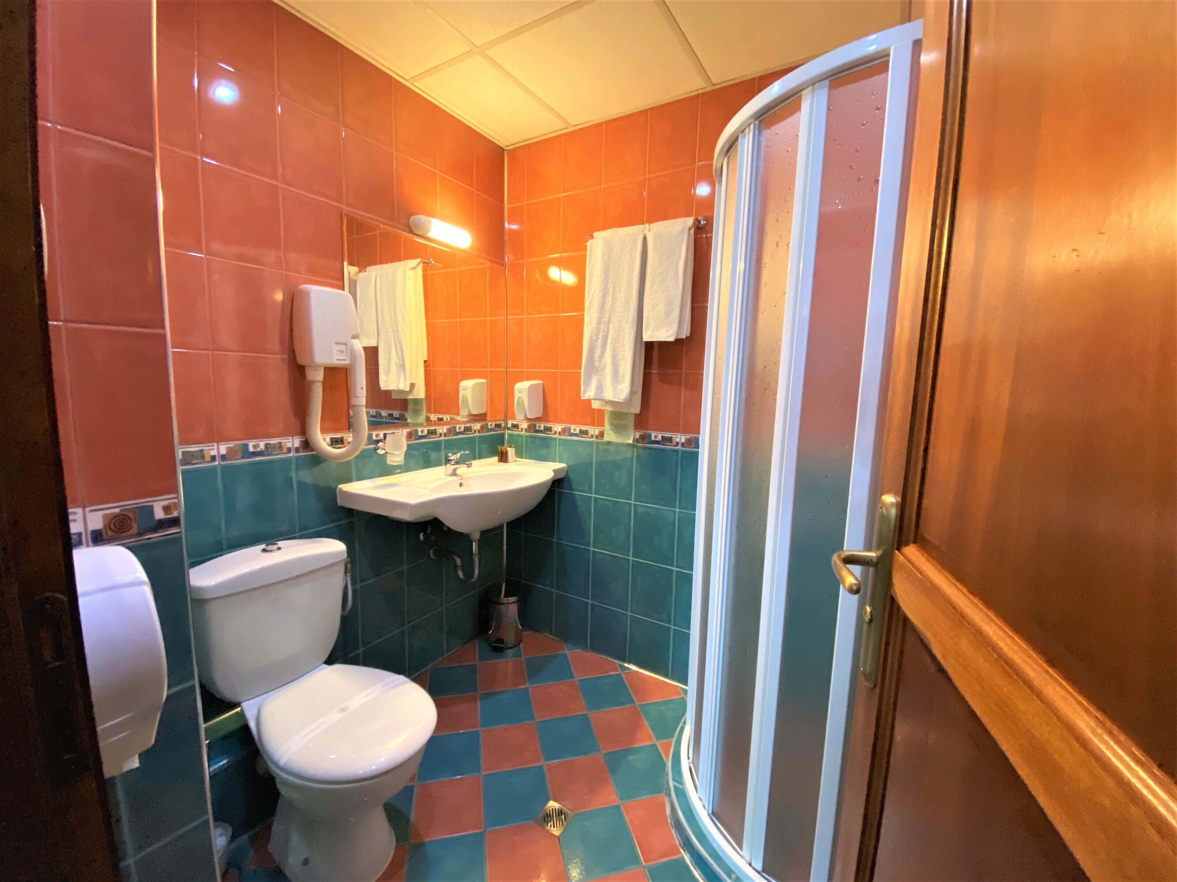 superior double or twin room (free fitness and sauna ) | bathroom | shower, free toiletries, hair dryer, slippers