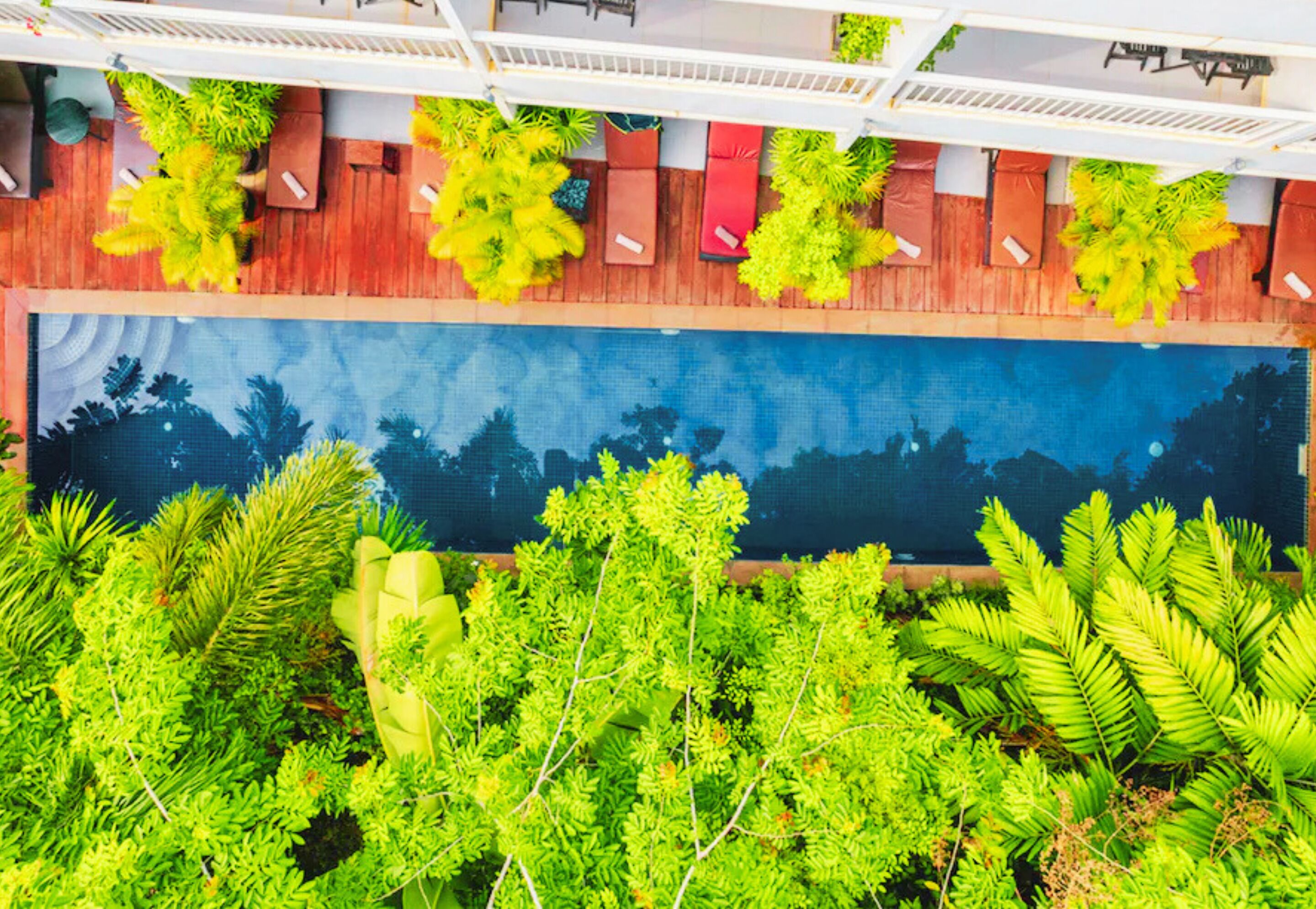 2 outdoor pools, open 9:00 am to 10:00 pm, pool umbrellas, pool loungers