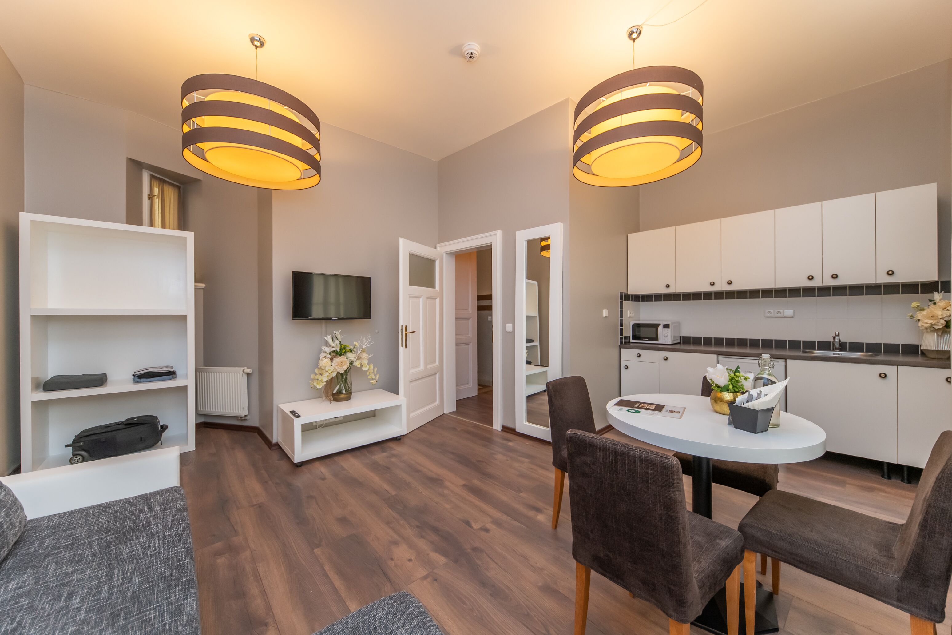 executive apartment (one bedroom) | living area | 80-cm flat-screen tv with satellite channels, tv