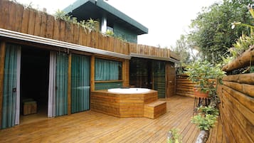 Family Cabin | Living area | 20-inch TV with satellite channels