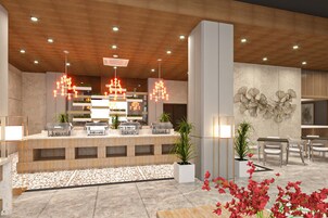 Breakfast, lunch, dinner served; international cuisine 