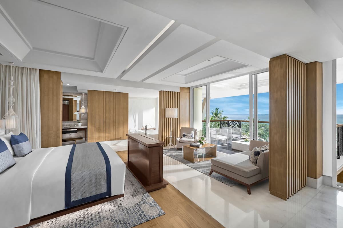 honeymoon suite (club millésime access, ocean view) | premium bedding, down duvets, minibar, in-room safe
