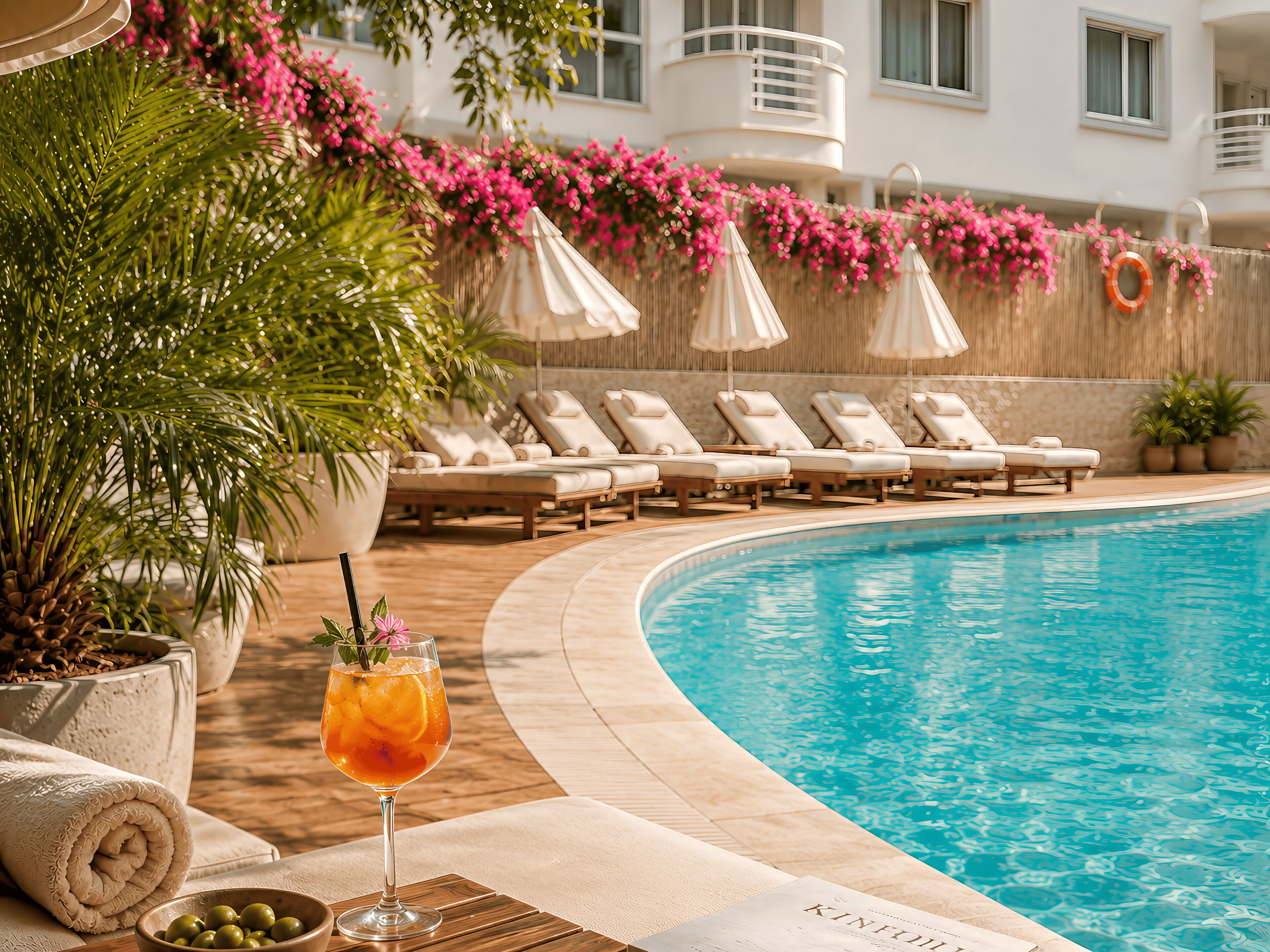 Outdoor pool, open 8:30 AM to 7:30 PM, pool umbrellas, sun loungers
