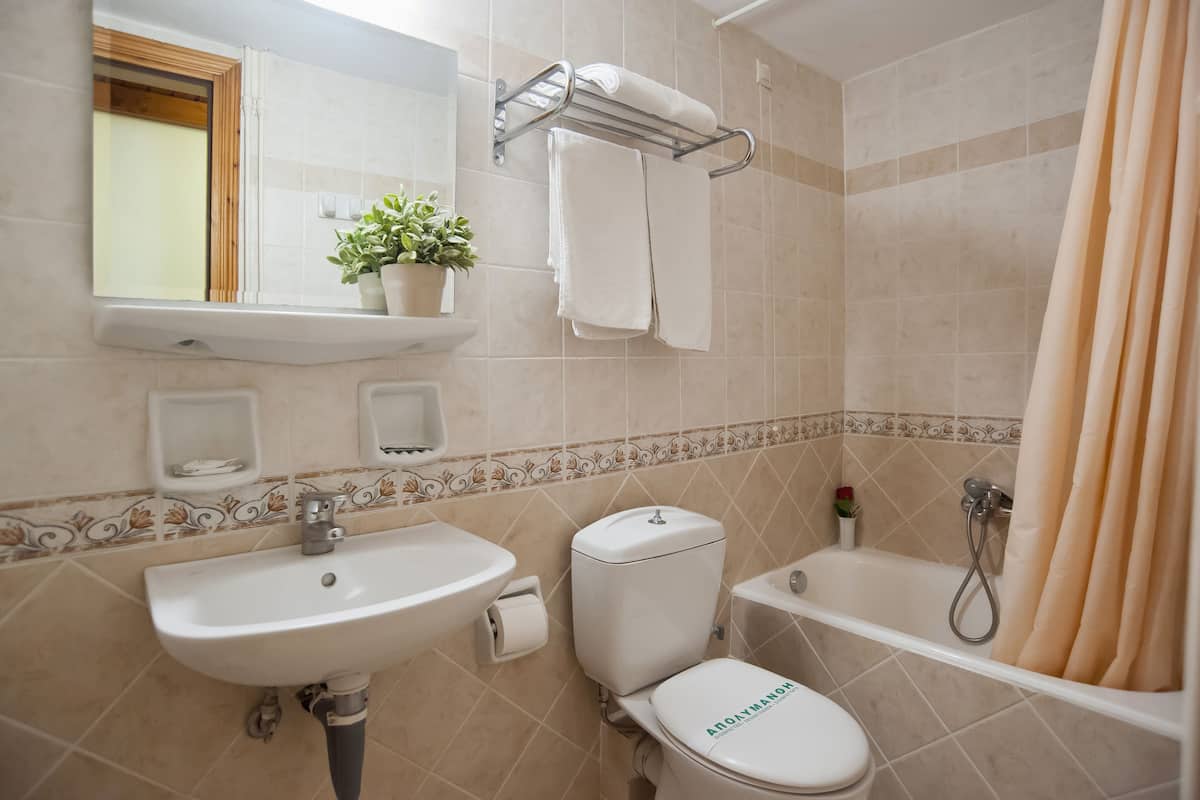 free toiletries, hair dryer, towels