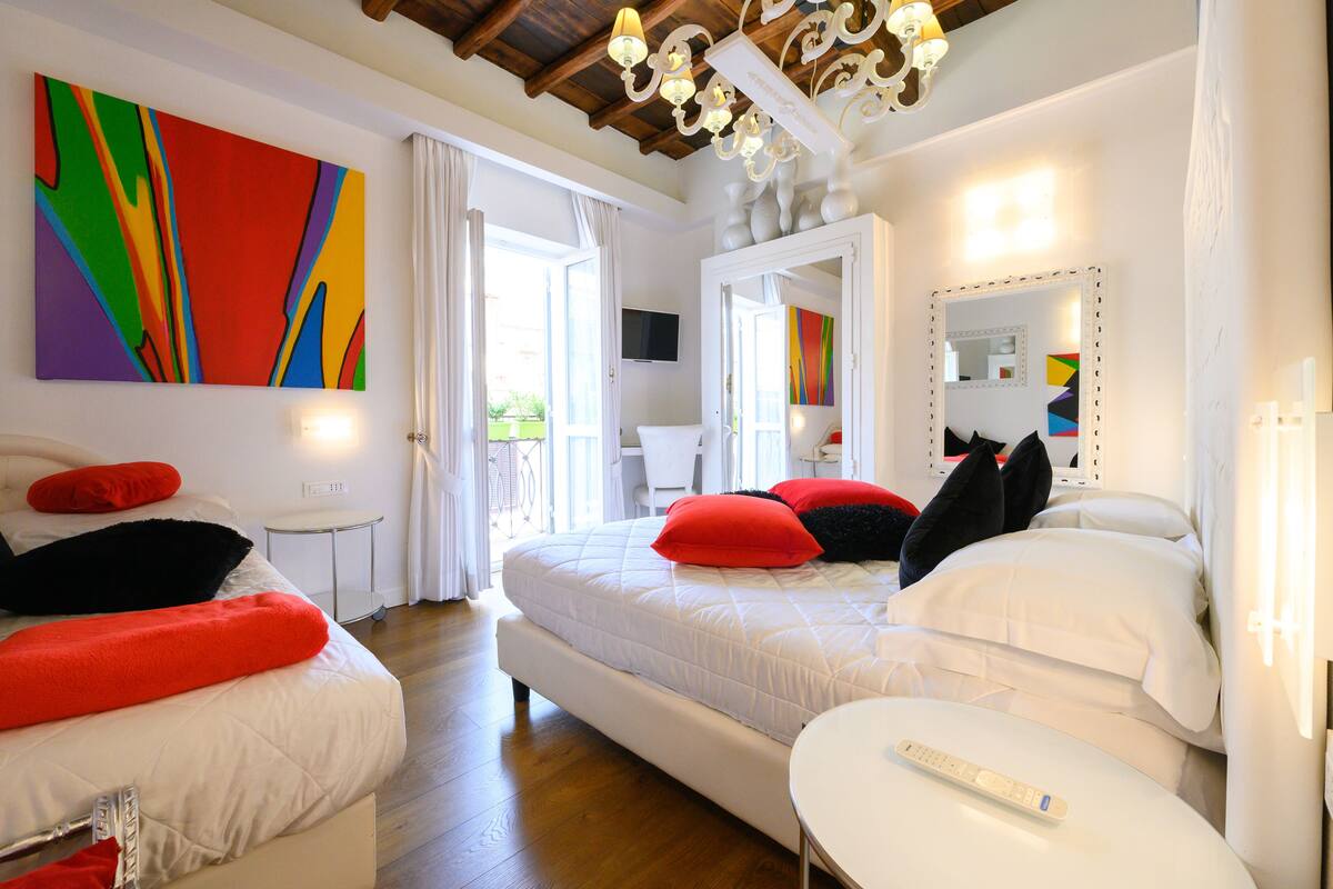 Superior Triple Room, Balcony, City View | Premium bedding, down comforters, pillowtop beds, in-room safe