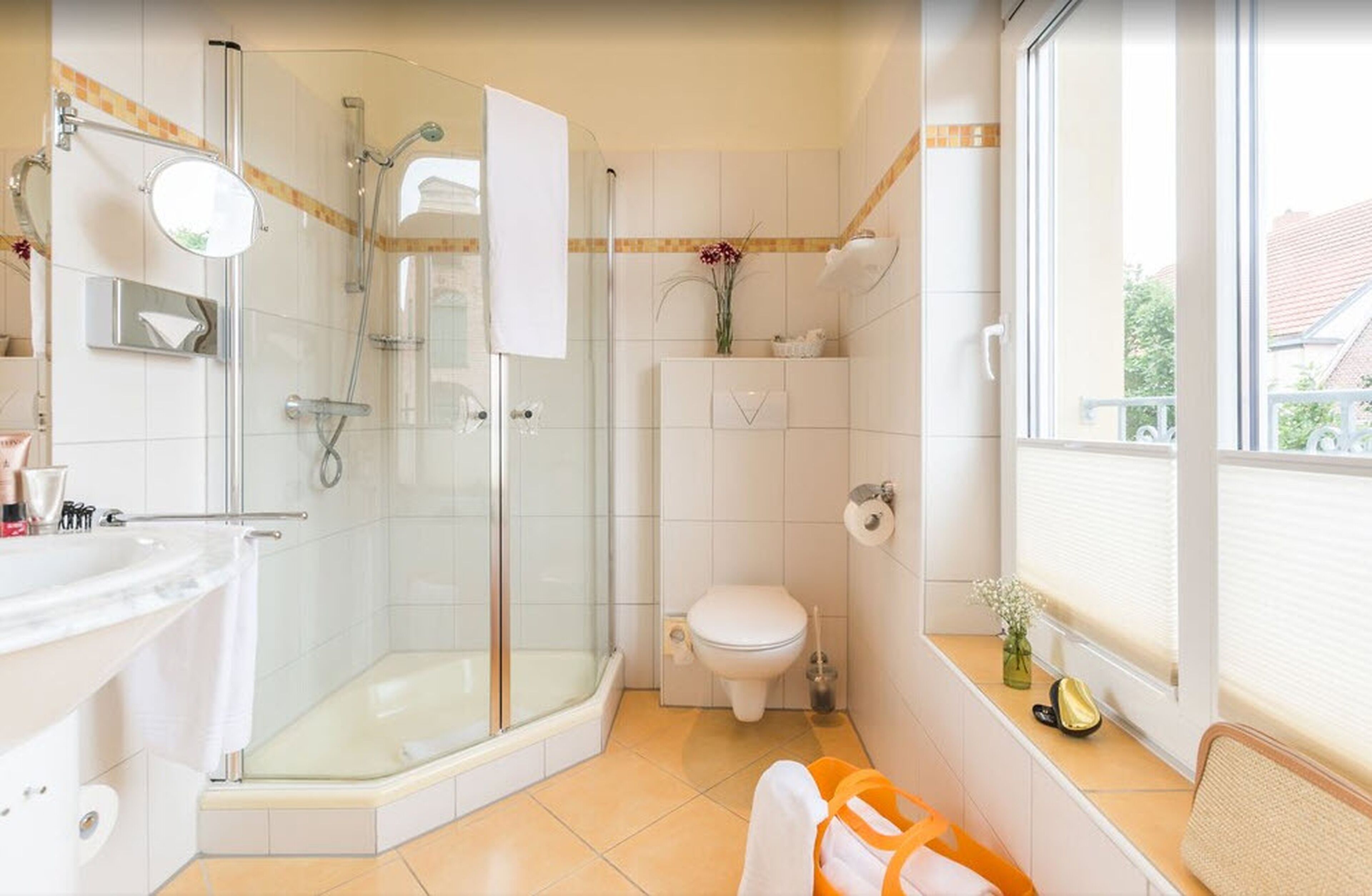 free toiletries, hair dryer, bathrobes, slippers