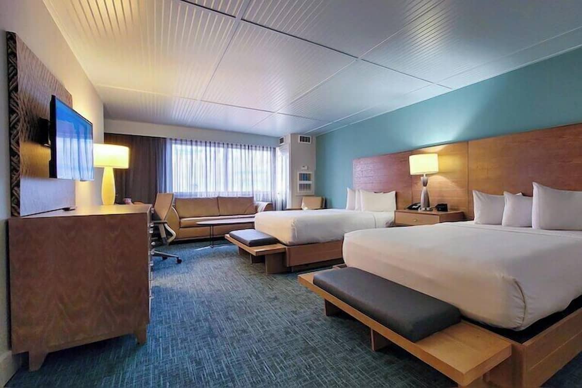 Deluxe Room, 2 Queen Beds (Double Queen Deluxe) | Hypo-allergenic bedding, pillowtop beds, in-room safe, laptop workspace