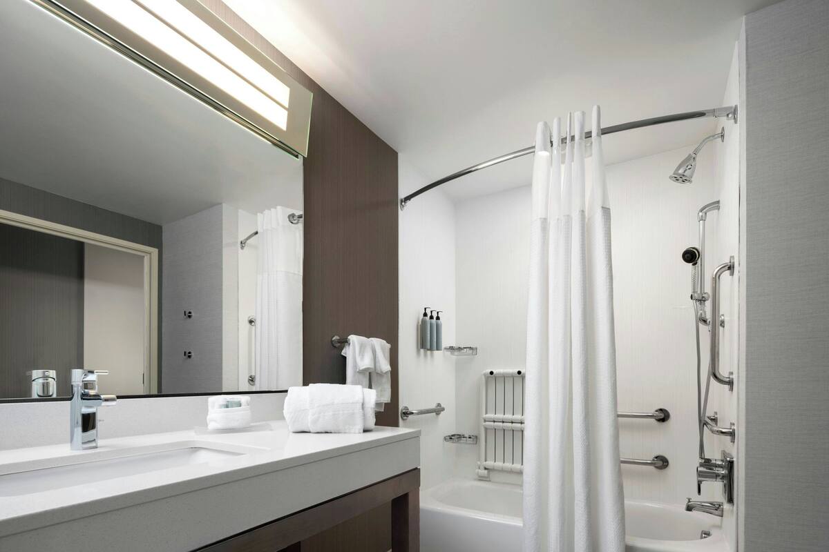 free toiletries, hair dryer, towels, soap