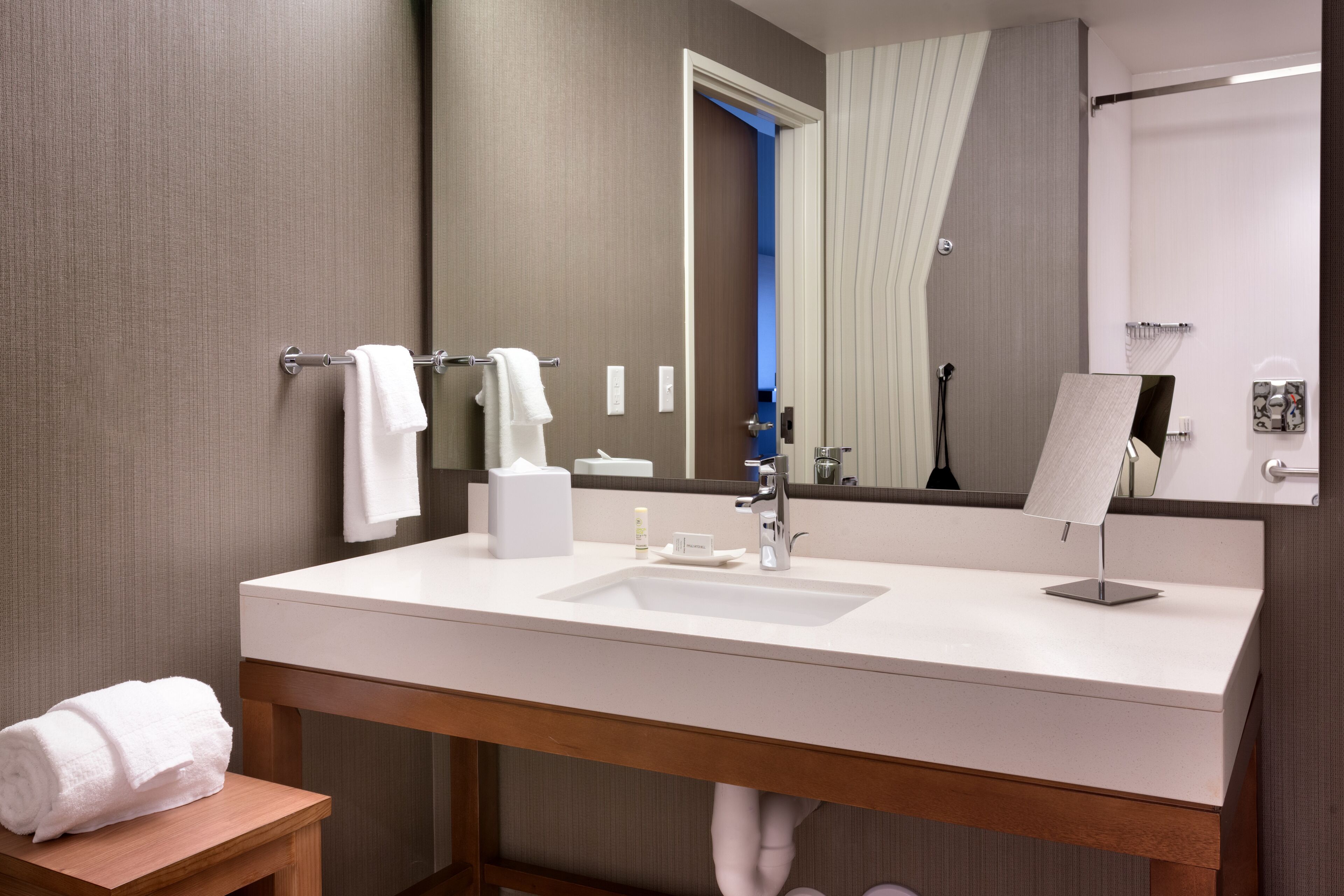 desk, blackout curtains, iron/ironing board, free cots/infant beds