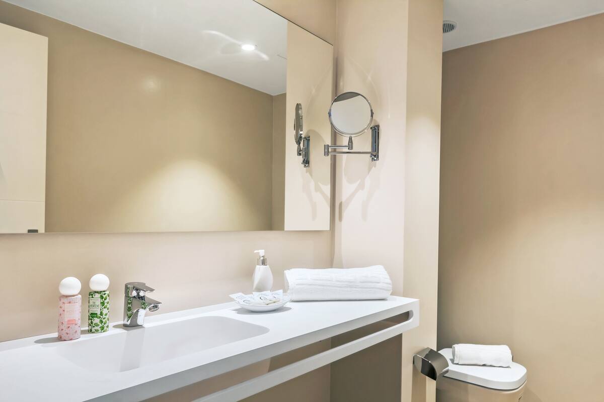 free toiletries, hair dryer, towels, soap