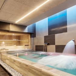 Couples treatment rooms, sauna, hot tub, steam room, hot springs