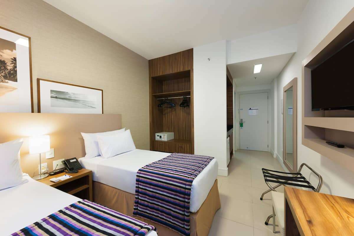 Hypo-allergenic bedding, minibar, in-room safe, desk