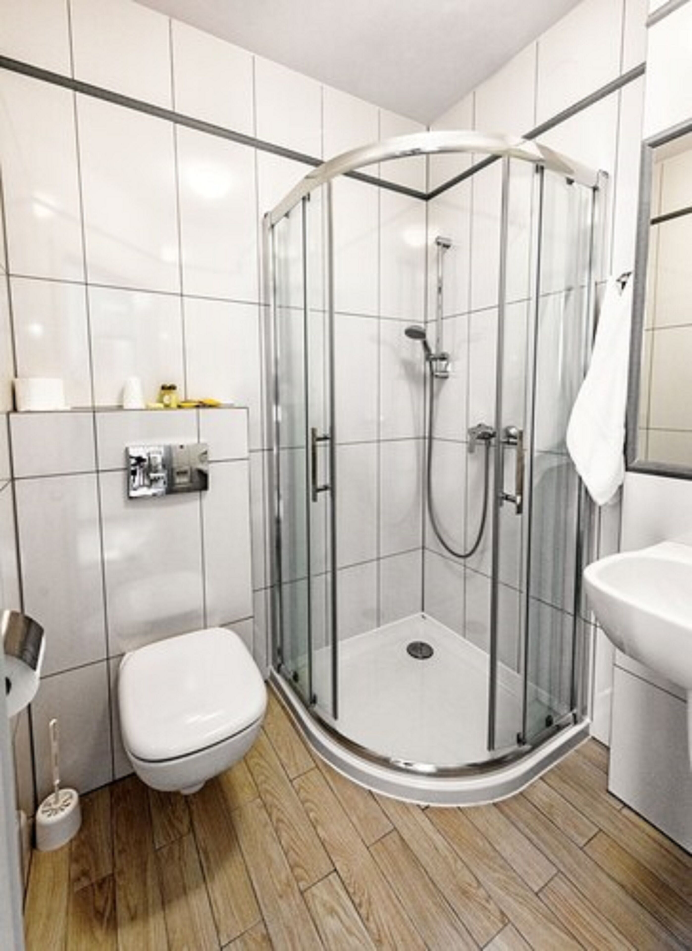 double room | bathroom | shower, hair dryer, towels, soap