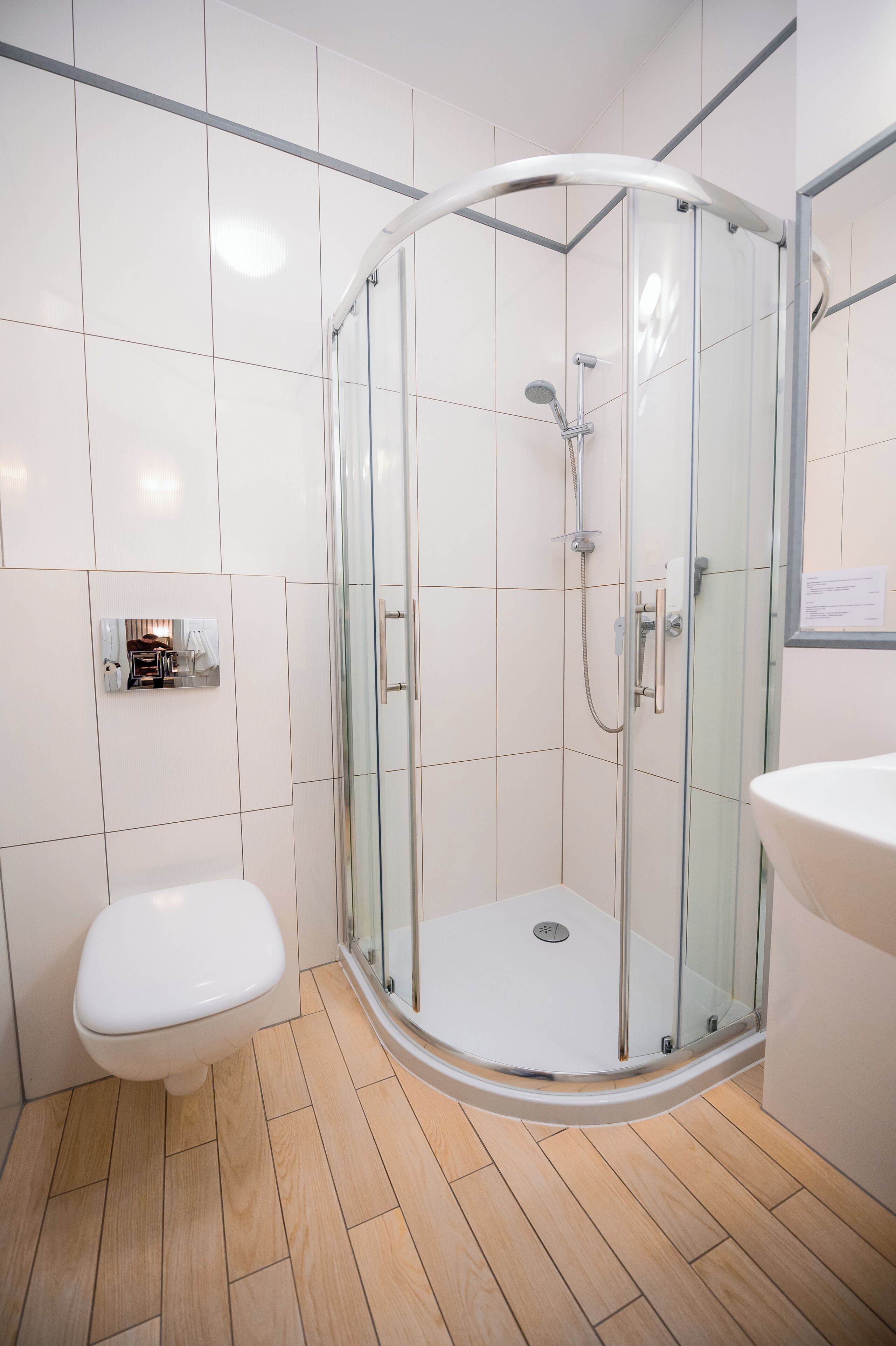 double room with extra bed and private bathroom | bathroom | shower, hair dryer, towels, soap