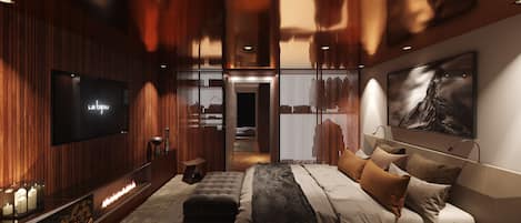 Apartamento Business, 2 habitaciones | 1 dormitorio, minibar, decoración individual y mobiliario individual