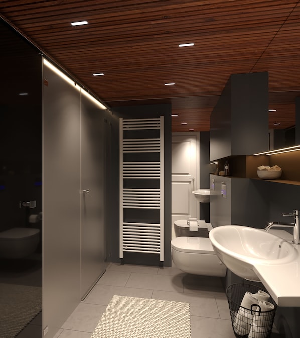 Business-Apartment, 2 Schlafzimmer | Waschbecken im Bad