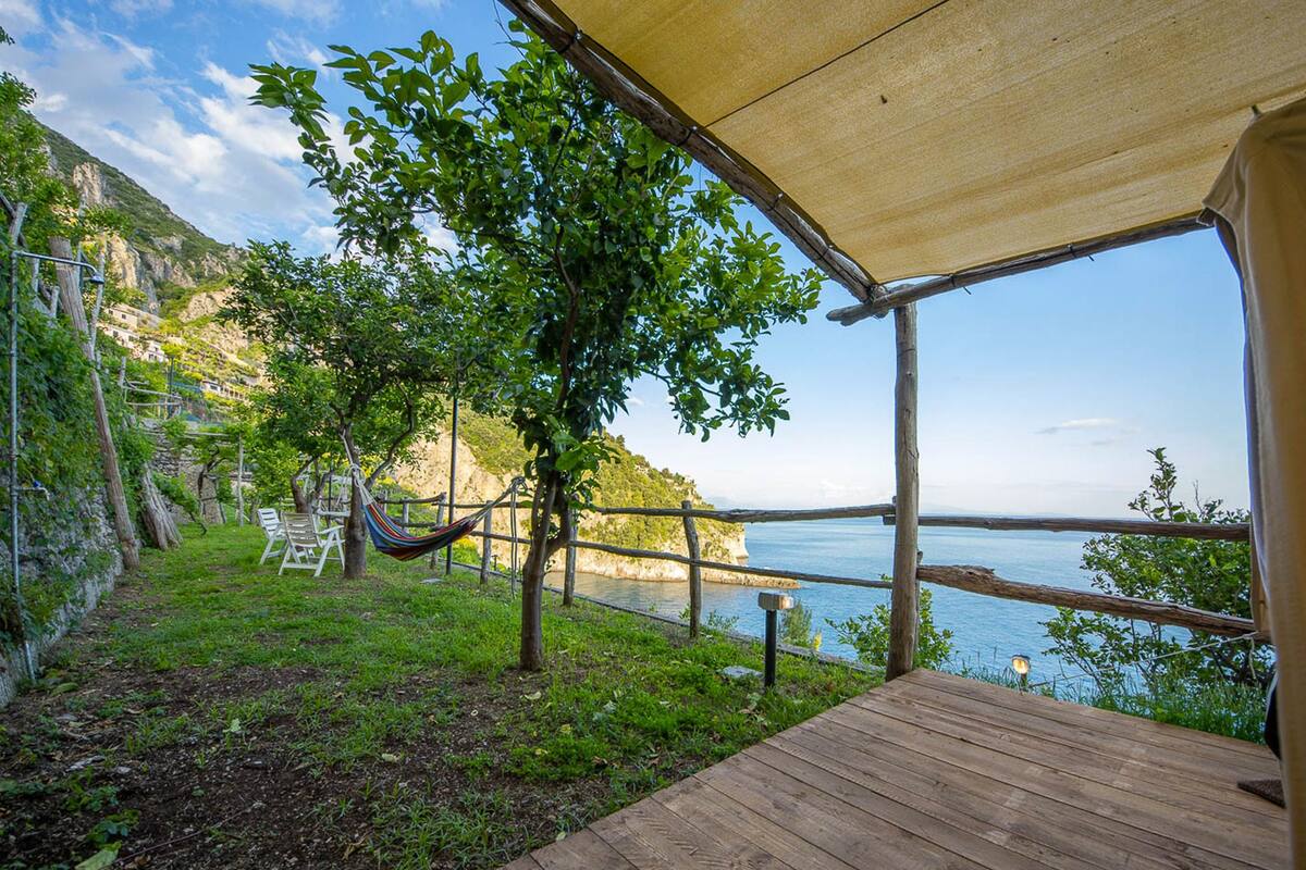 Economy-Zelt, Meerblick | Terrasse/Patio