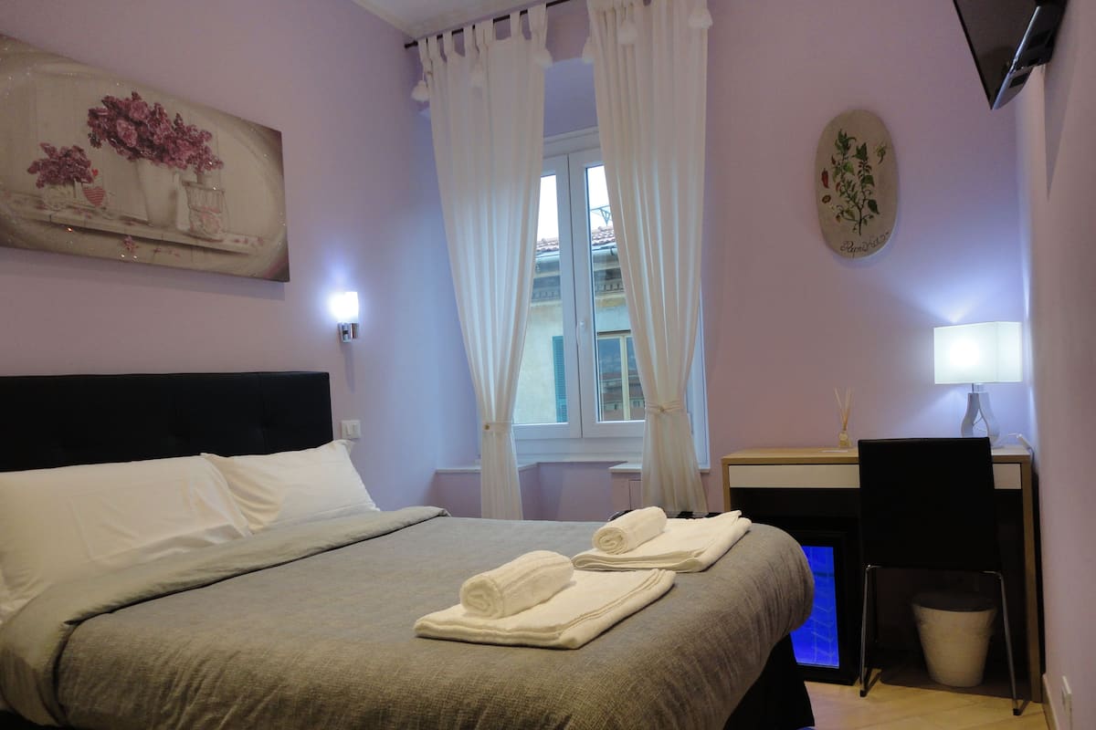 Double Room (small) | Frette Italian sheets, pillow-top beds, desk, soundproofing