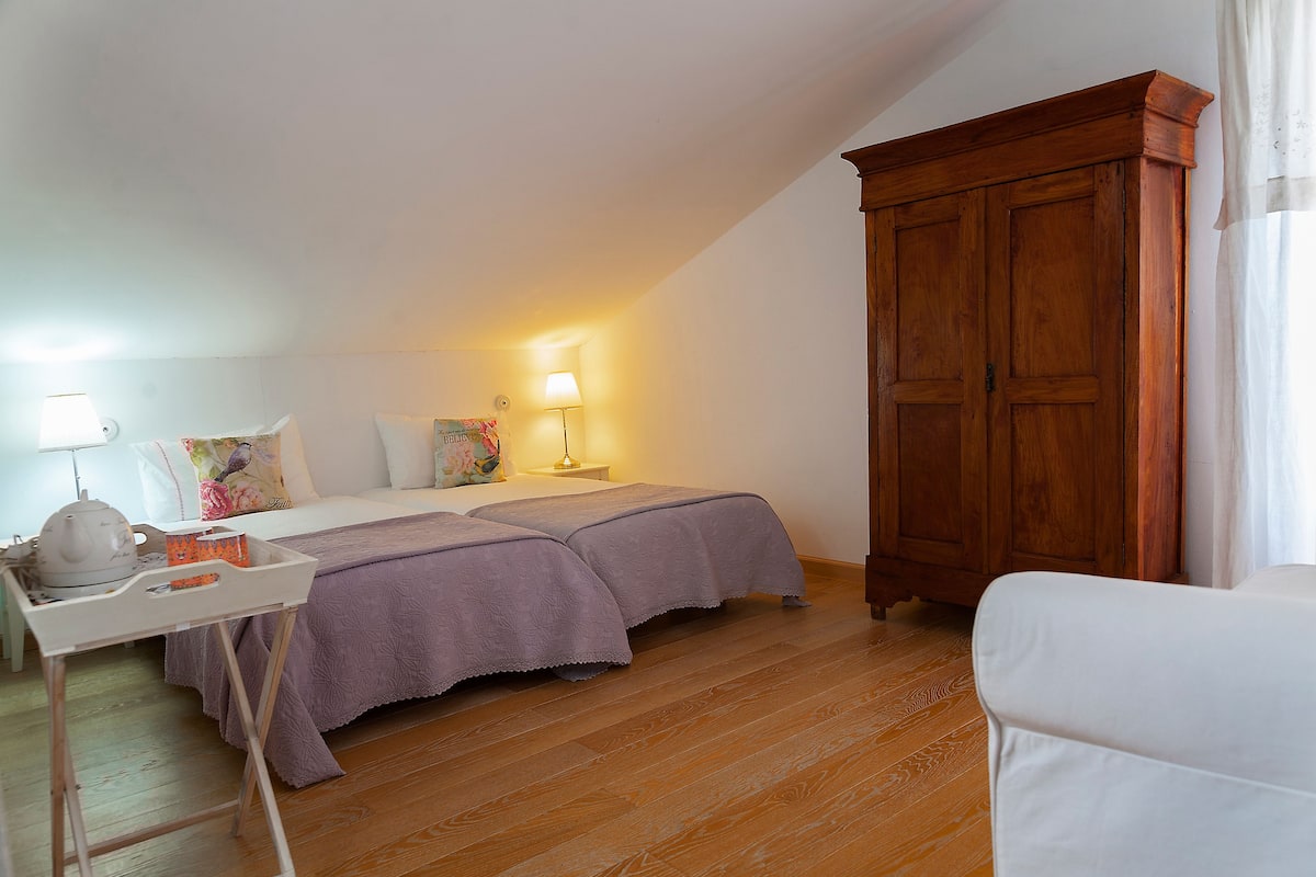 Comfort Twin kamer, privébadkamer, uitzicht op tuin | Luxe beddengoed, donzen dekbedden, gratis wifi