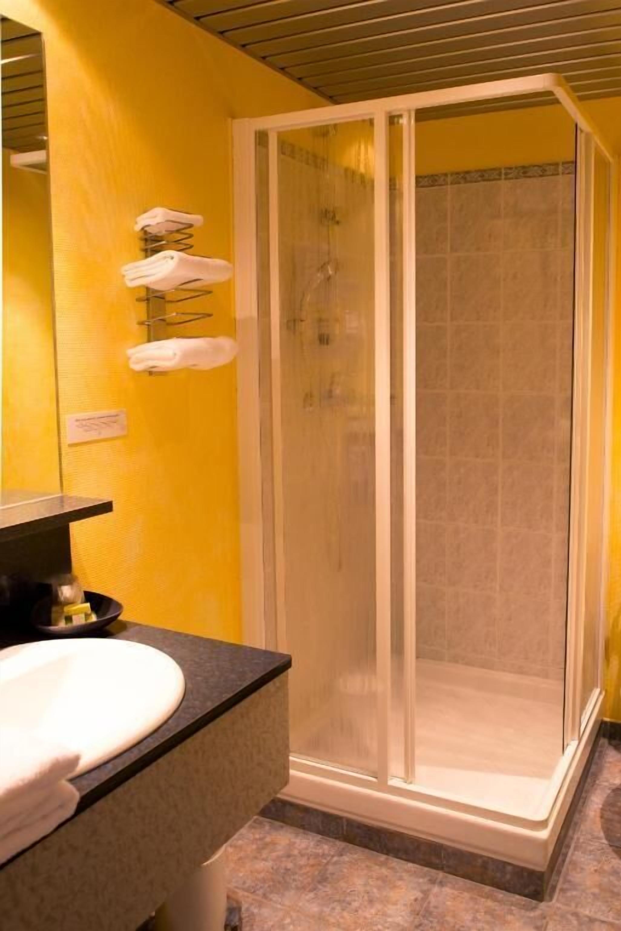 free toiletries, hair dryer, towels