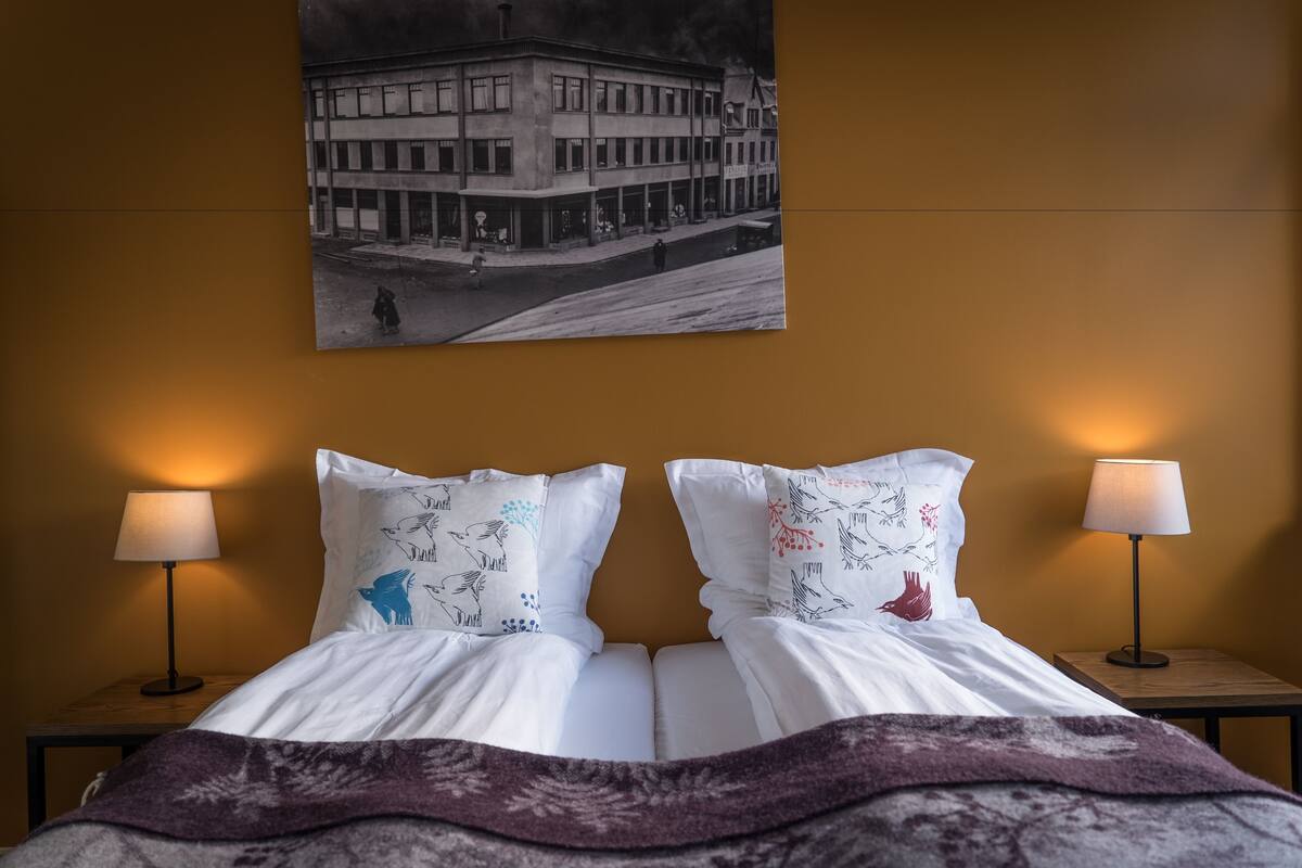 double or twin room | desk, laptop workspace, blackout curtains, soundproofing