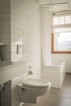 Een douche, gratis toiletartikelen, een haardroger, handdoeken
