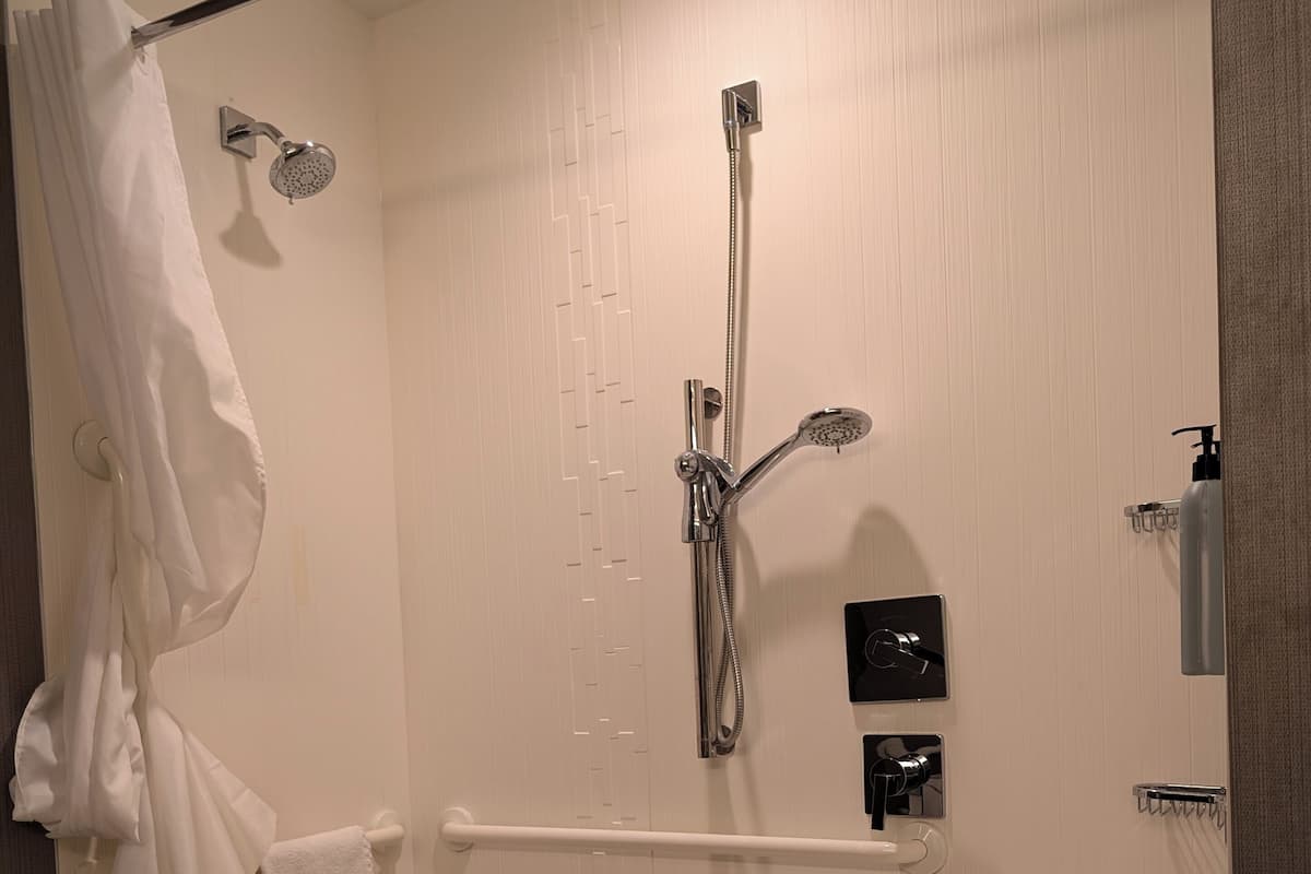 Room, 2 Queen Beds (Mobility Accessible, Roll-In Shower) | Premium bedding, desk, laptop workspace, blackout drapes