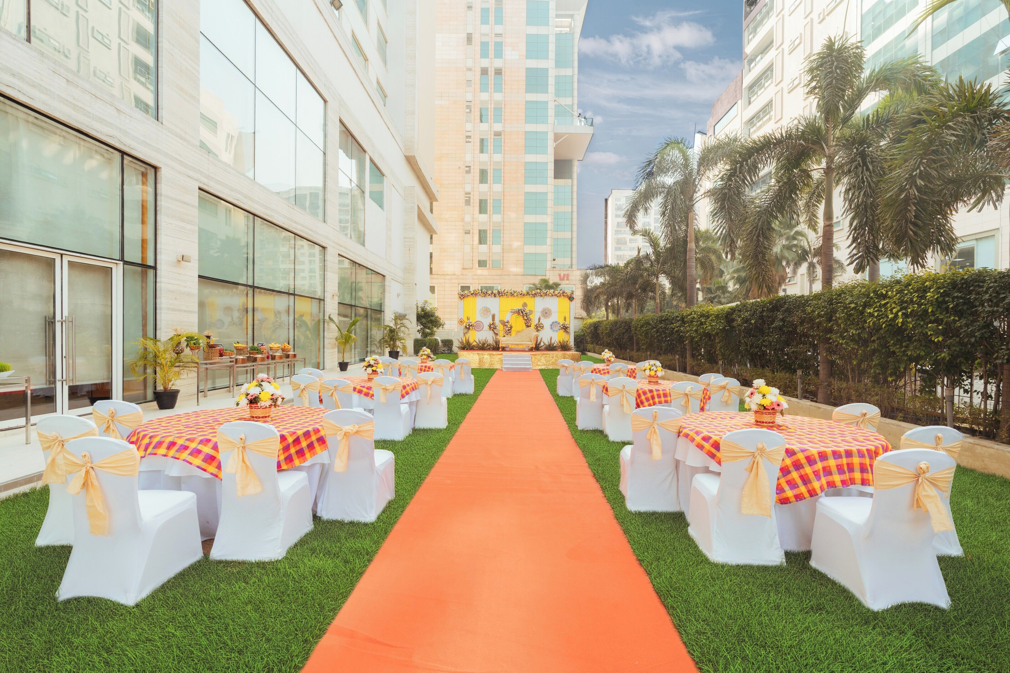 Outdoor banquet area