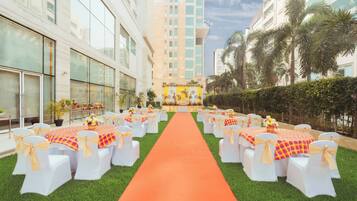Outdoor banquet area