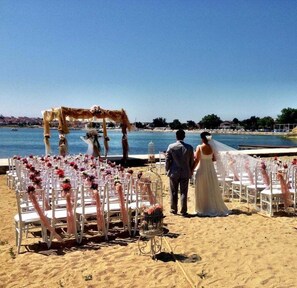 Outdoor banquet area