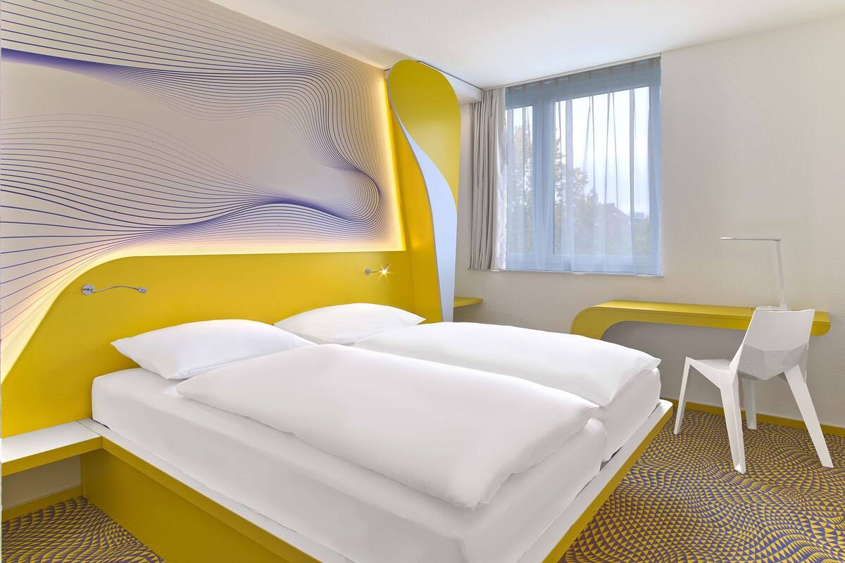 Hypo-allergenic bedding available, desk, laptop workspace, soundproofing