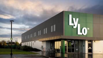 A modern building with the sign "LyLo™" on the facade.