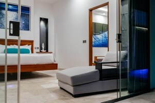 Vila, 1 kamar tidur, kolam renang pribadi | 1 kamar tidur, brankas, tirai kedap cahaya, dan setrika/meja setrika