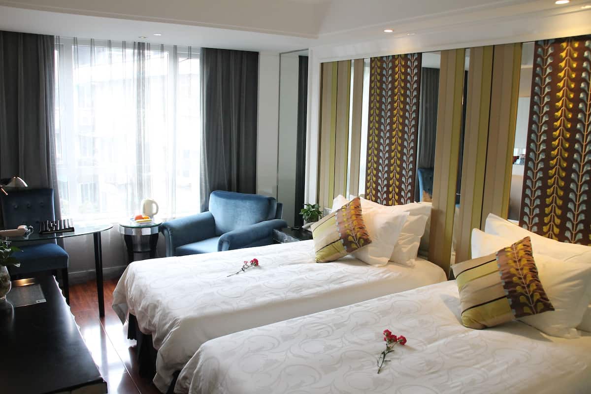 Literie de qualité supérieure, couette en duvet d'oie, minibar