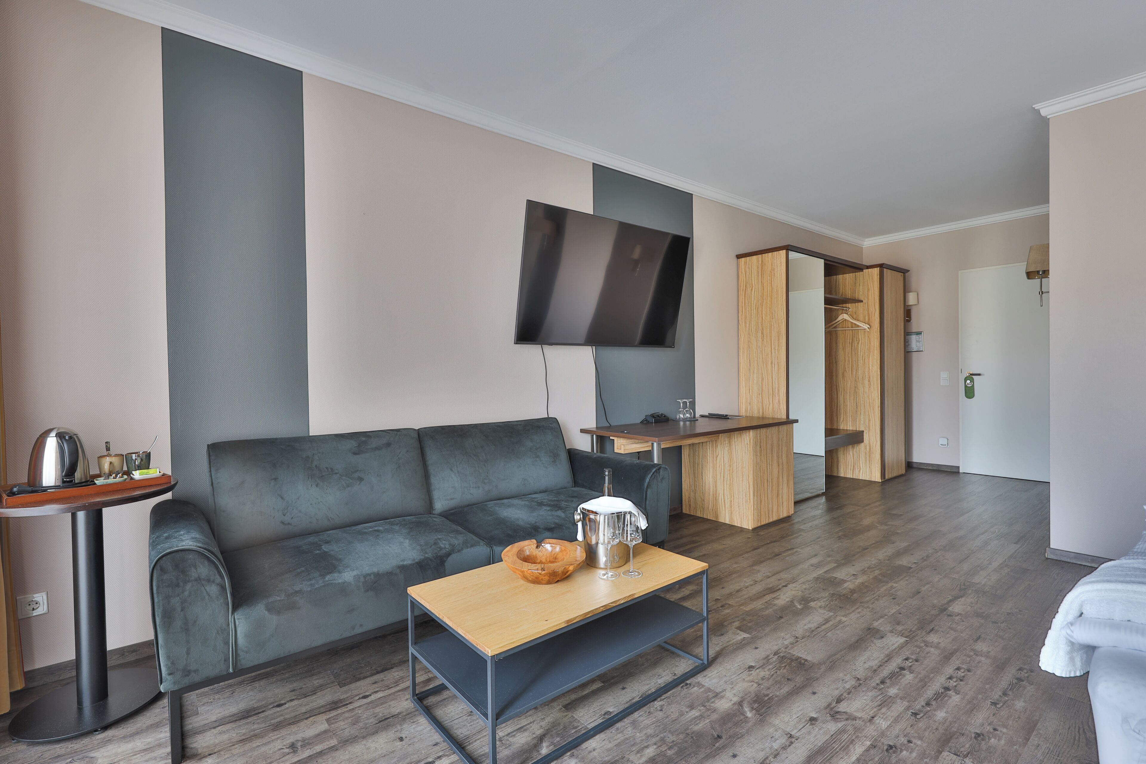 Panoramic Double Room, River View | In-room safe, desk, rollaway beds, bed sheets