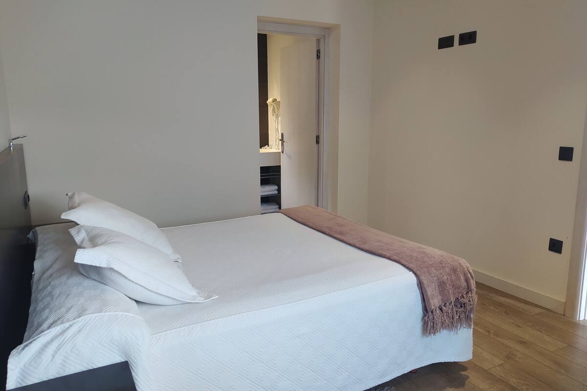 double room with living room, 1 double bed and 1 sofa bed | 1 bedroom, desk, blackout curtains, free wifi