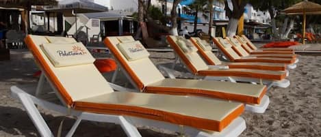 On the beach, fishing