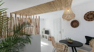 Suite Majestueuse (Cycladic) | Cuisine privée | Cafetière/bouilloire, bouilloire électrique