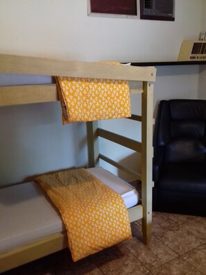 Blackout curtains, rollaway beds, free WiFi