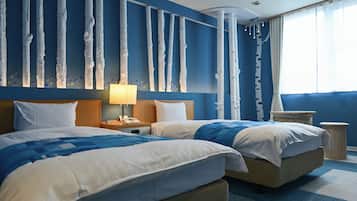 Chambre Design avec lits jumeaux, non-fumeurs | Coffres-forts dans les chambres, bureau, Wi-Fi gratuit, draps fournis