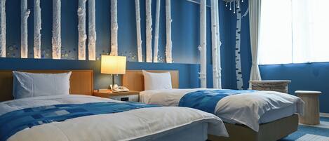 Kamar Twin Desain, Bebas Asap Rokok | Brankas, meja kerja, Wi-Fi gratis, dan seprai linen