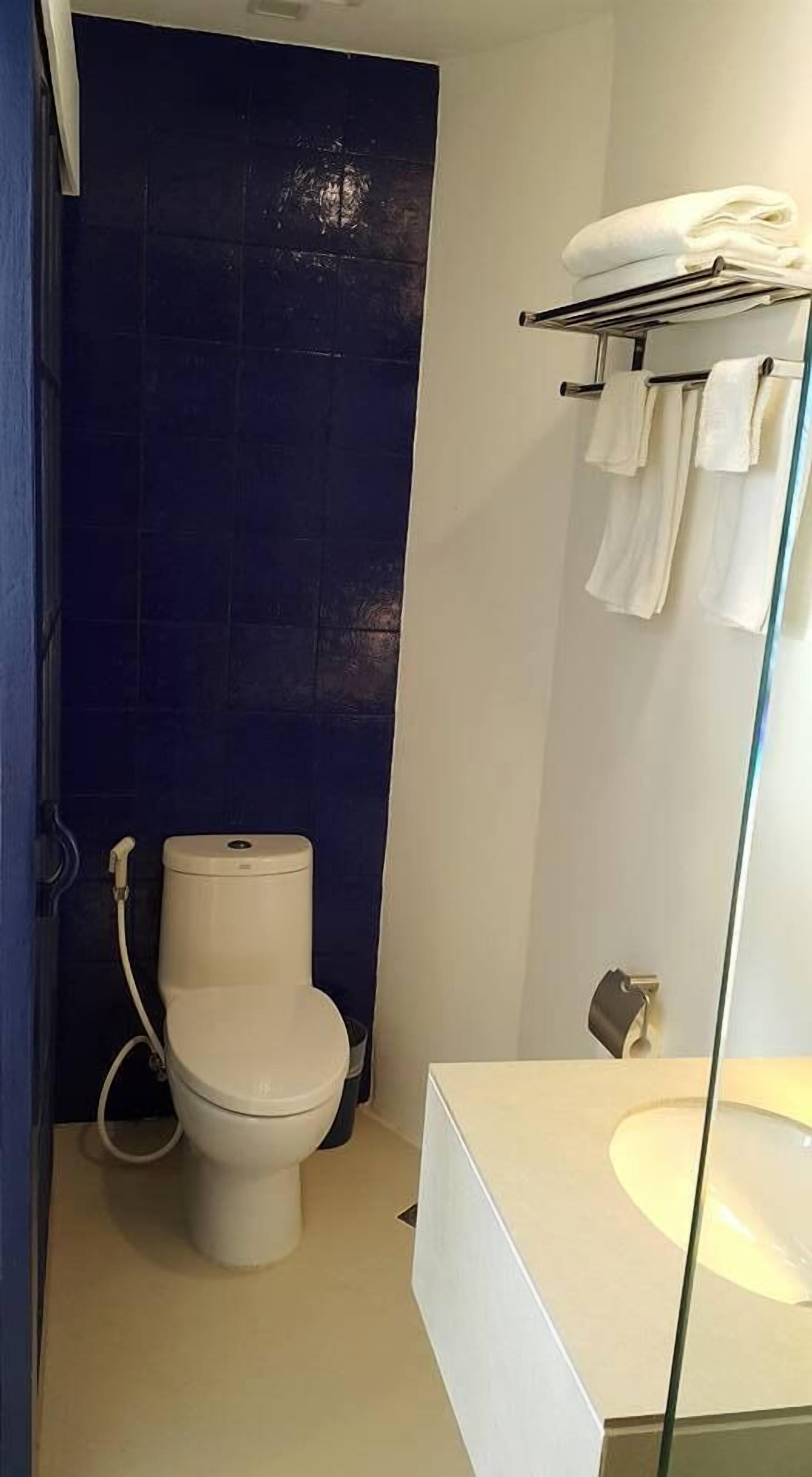 shower, rainfall showerhead, free toiletries, hair dryer