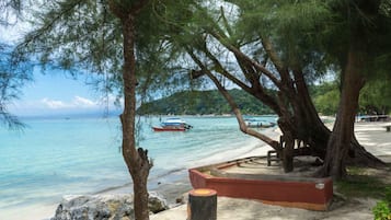 On the beach, scuba diving, snorkelling, beach volleyball