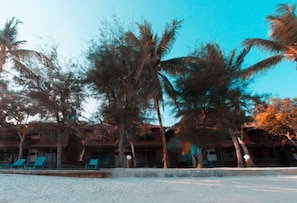 On the beach, scuba diving, snorkelling, beach volleyball